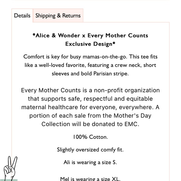 Alice & Wonder stripe Mama Tee - Picture 5 of 5